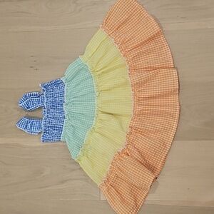 Kids Colorful Gingham Tiered Dress 3T